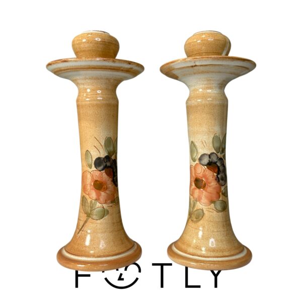 La Poterie Ljusstakar Paret Keramik Vintage Retro France Candlestick