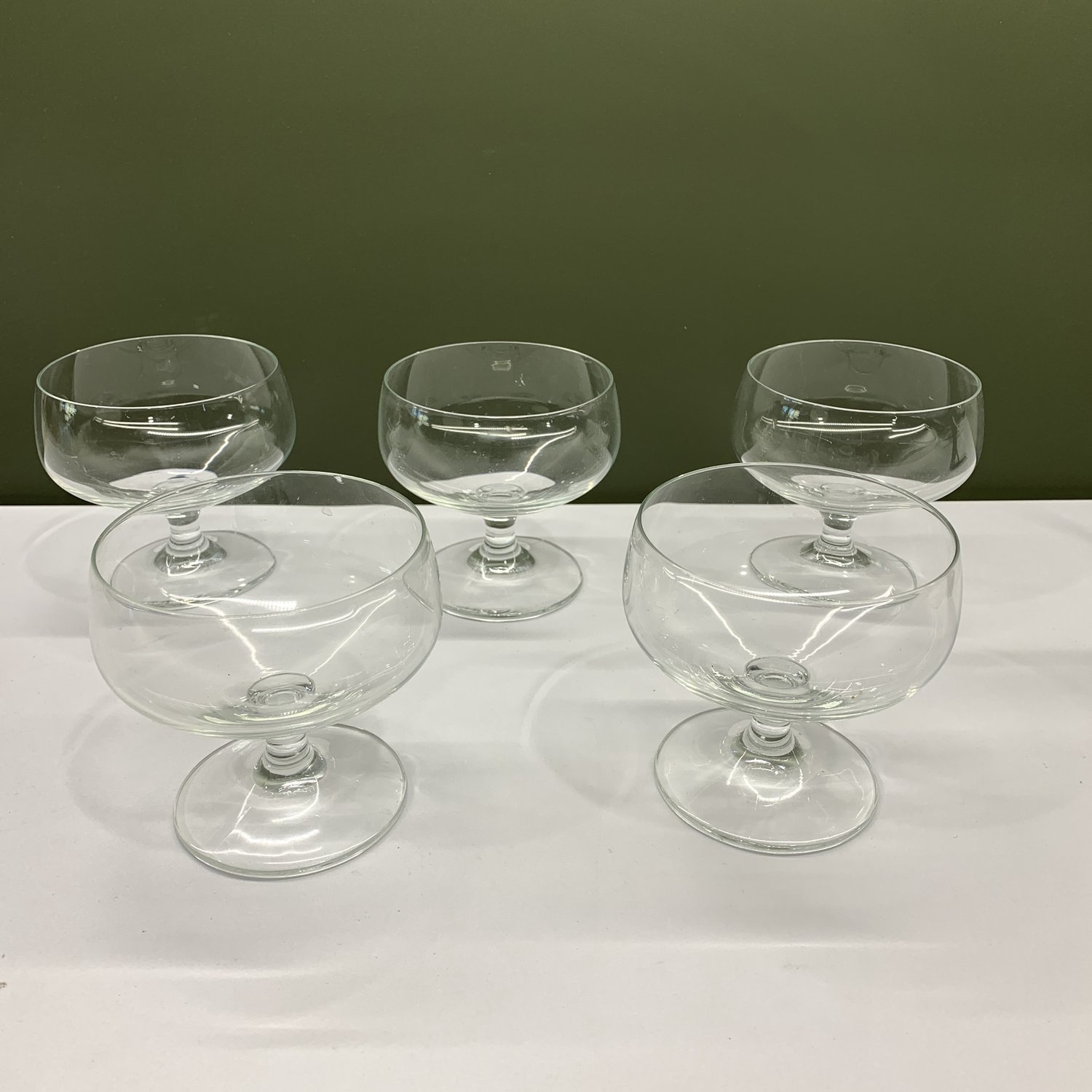 5 st Glasskålar På Fot Dessertskål Klarglas Retro Servering