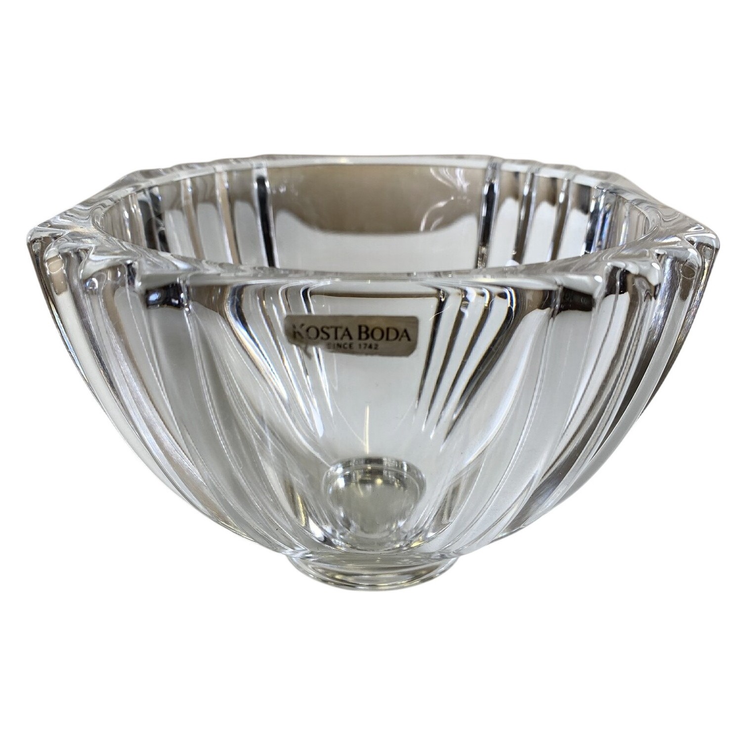 Kosta Boda Kristallskål Kristall Glas Klar Fyrkantig Design Skandinavisk