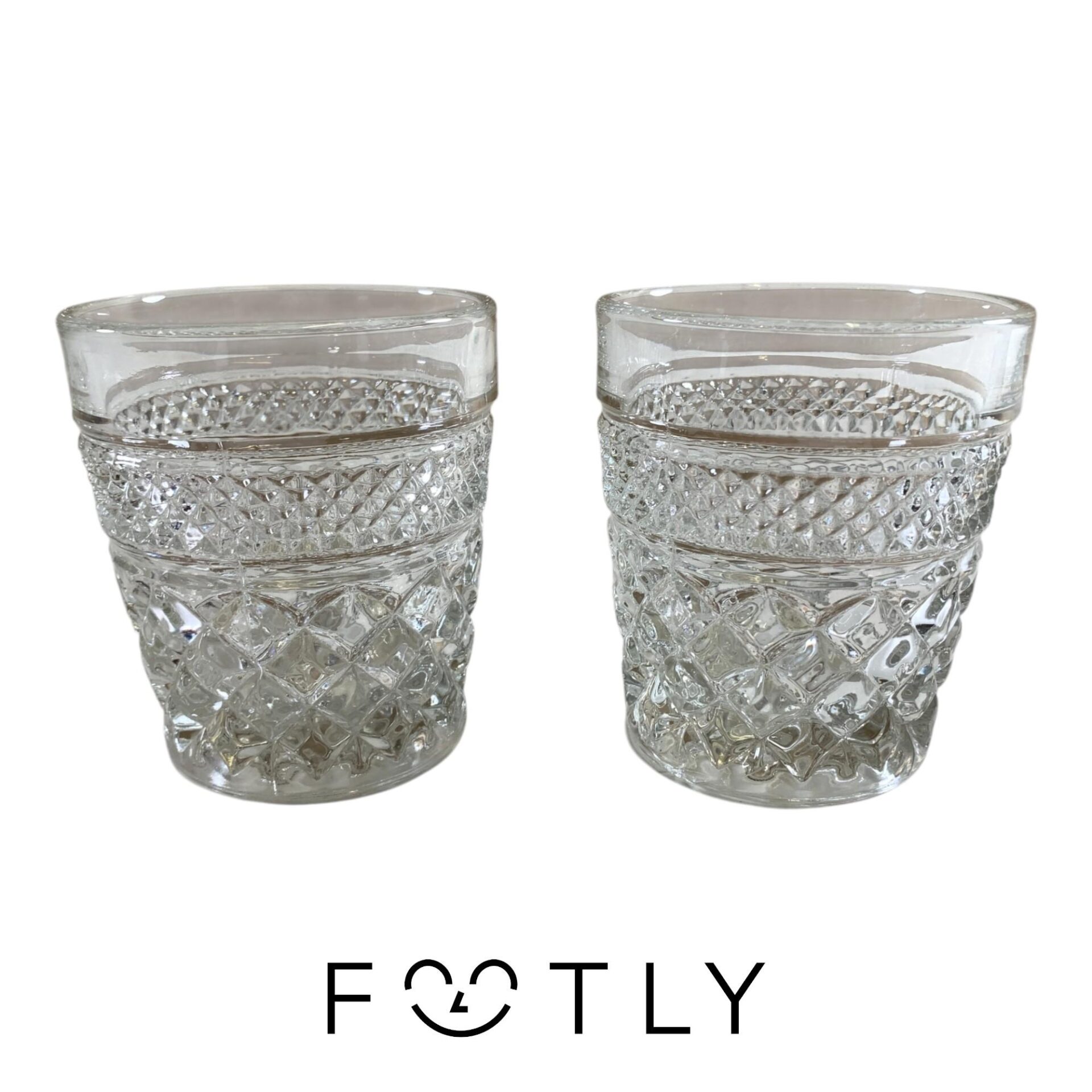 Whiskyglas 2 st Glas Pressglas Vintage Retro