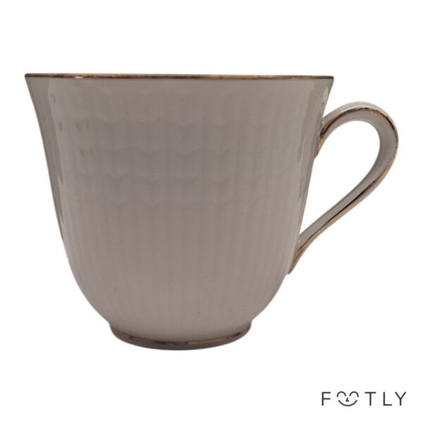 Rörstrand Swedish Grace Retro Kopp Vit Porslin Gulddekor Vintage Kaffekopp