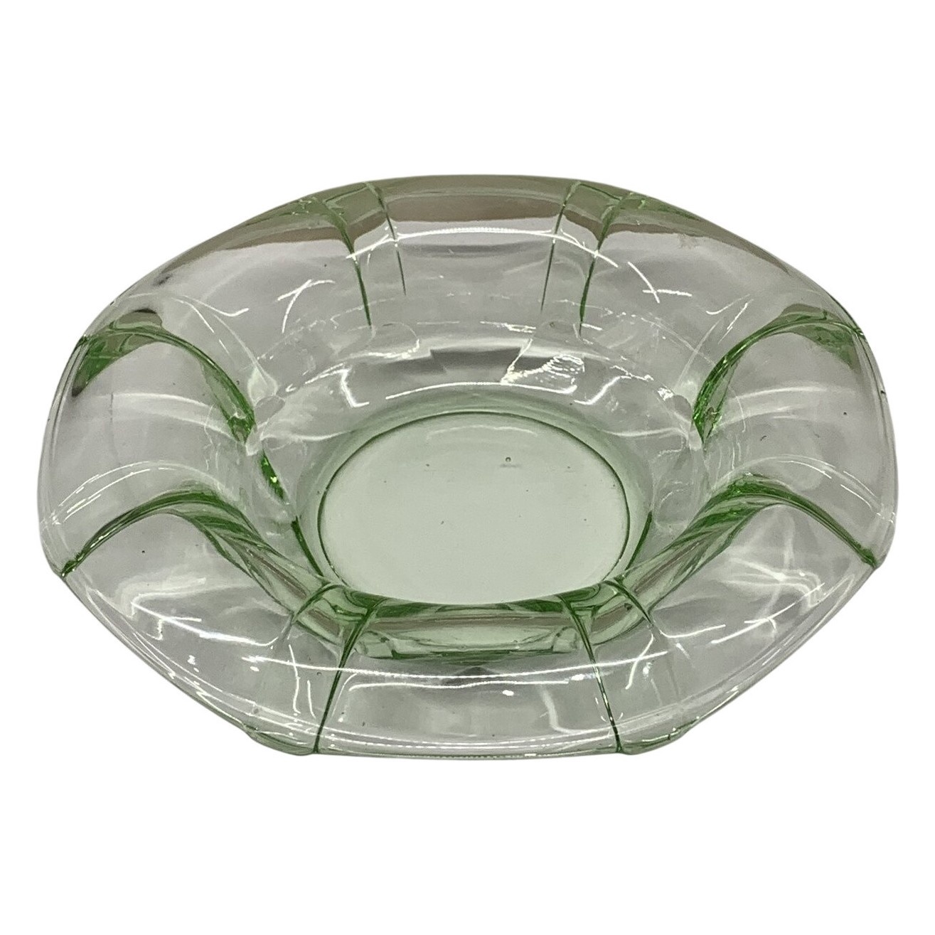 Skål Uranglas Grön Transparent Retro Vintage Uran Glas