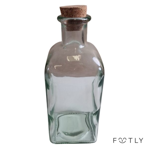Flaska Glas Kork Transparent Fyrkantig Butelj Dekoration Förvaring Burk