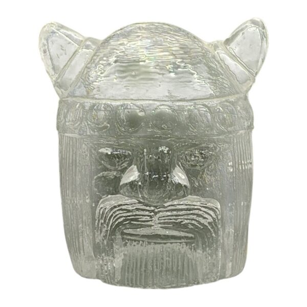 Gullaskruf Viking Huvud Glasfigur Helkristall Klarglas Dekor Skandinavisk Design