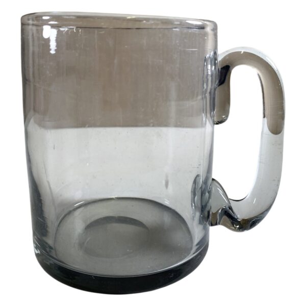 Sejdel Munblåst Mugg Glas Grå Transparent Handtag Retro Röktonad