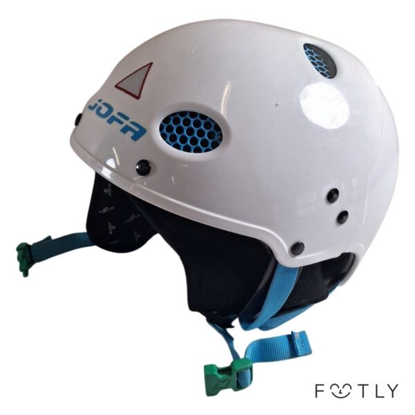 Jofa 715 LS Hjälm Storlek Medium Vit Blå Fit System Skidhjälm Skridskohjälm