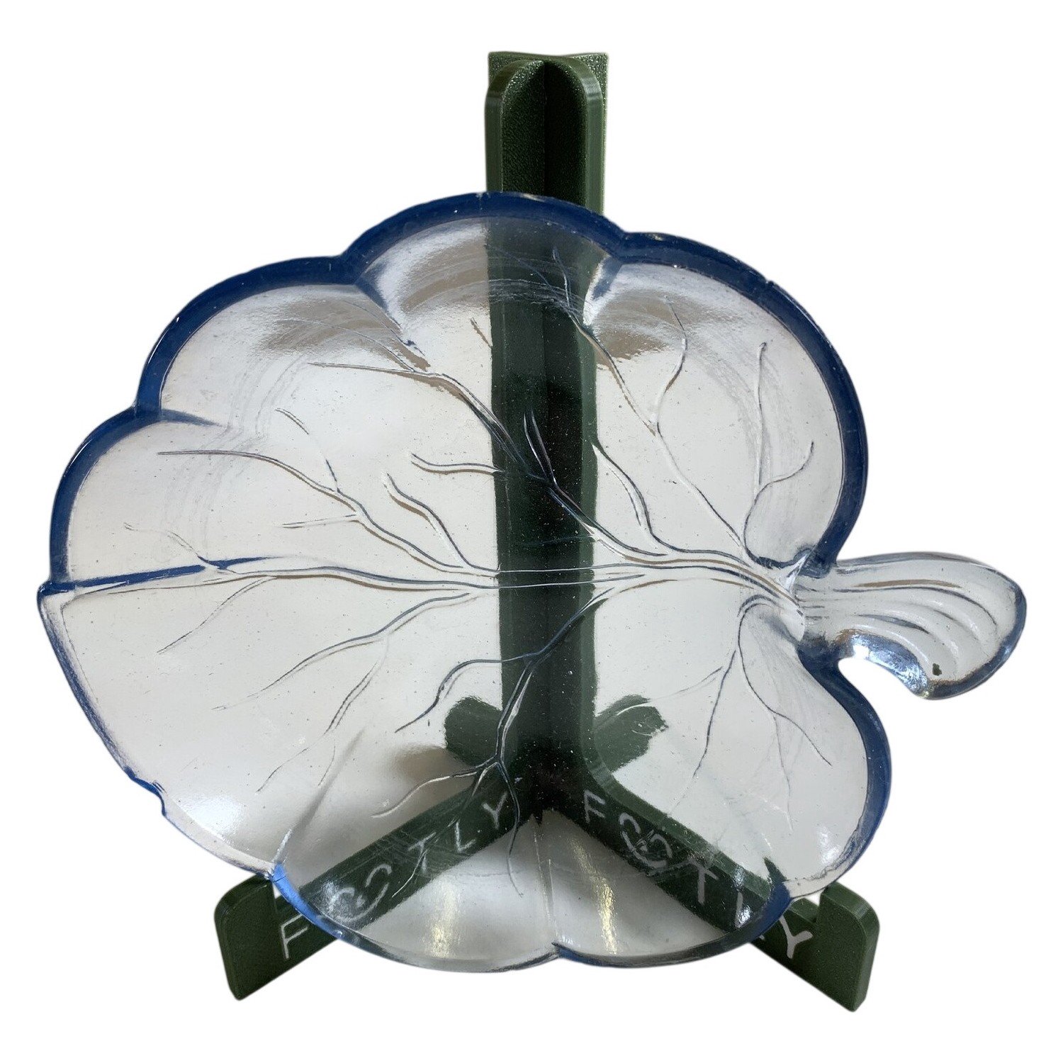 Fat Glas Lönnblad Blå Transparent Dekorativ Skål Retro