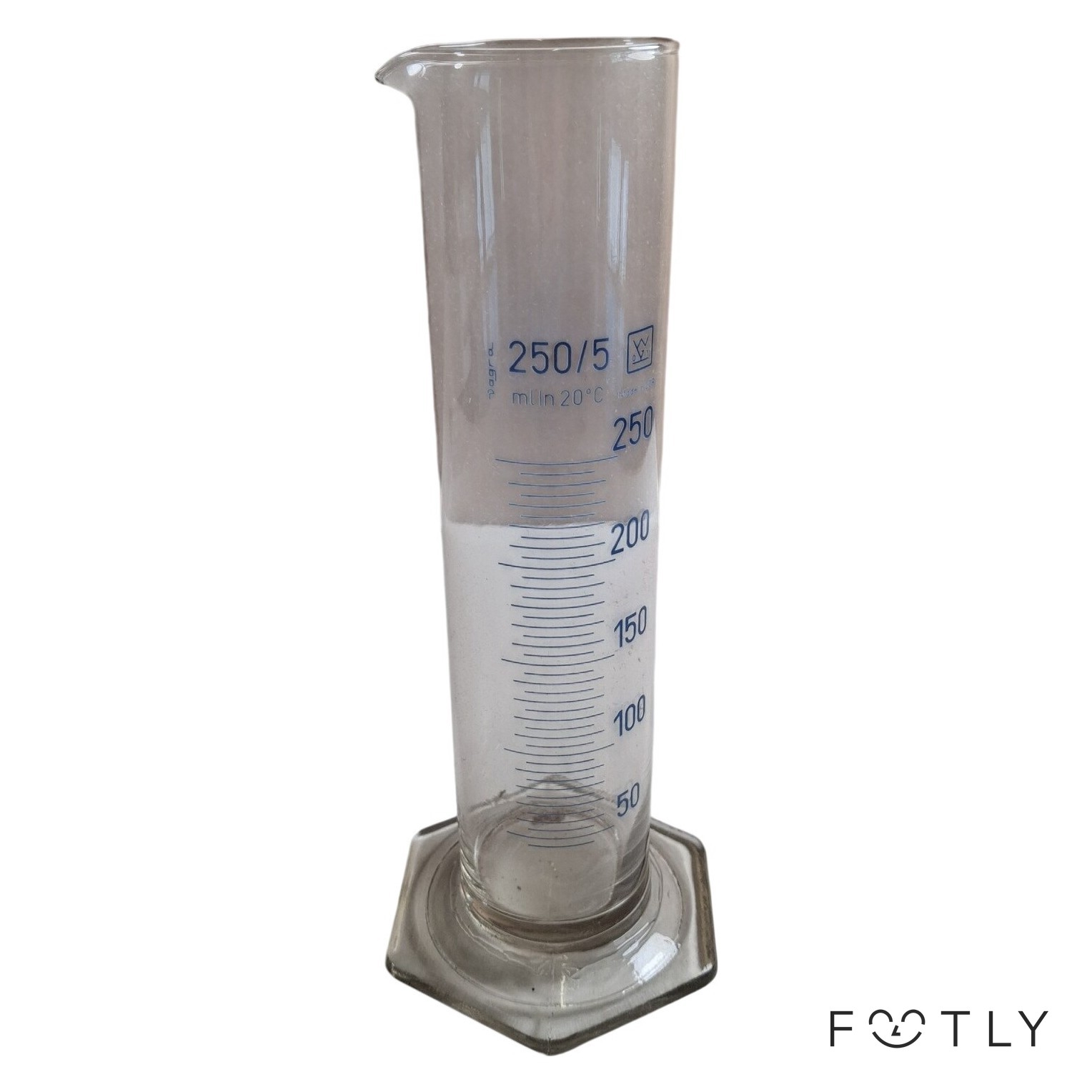 Vogla Mätcylinder 250 ml Glas Made in GDR Labor Gradskiva Mätglas Vintage