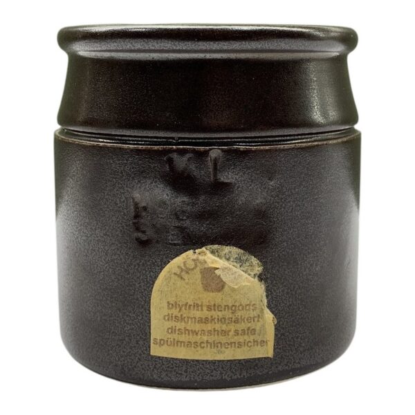 Höganäs Keramik 1/4 Krus Kruka Stengods Brun Blyfritt Burk Sweden Retro Vintage