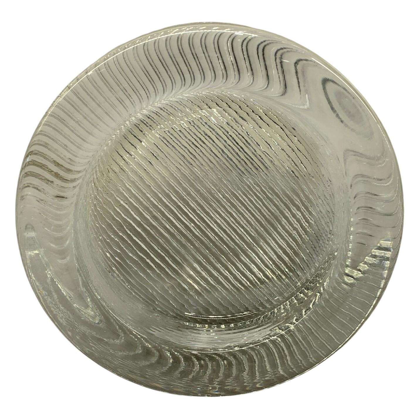 Glasskål Rund Klar Strukturerad Retro Skandinavisk Design Konstglas
