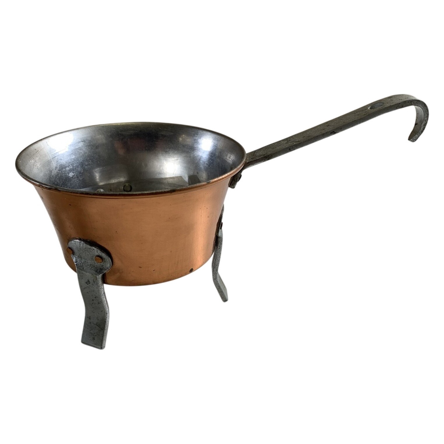 Kastrull Koppar Metallben Handtag Retro Miniatyr Dekor