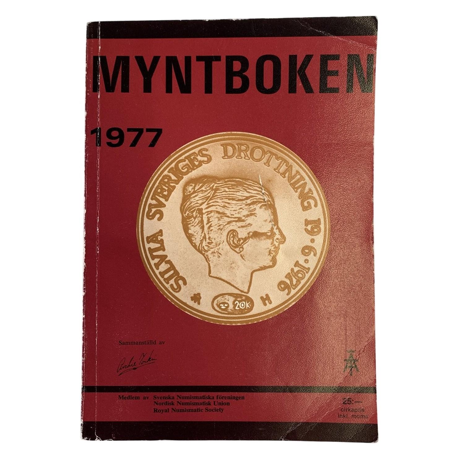 Myntboken 1977 Bok Numismatik Svenska Norska Mynt Katalog Guide Vintage