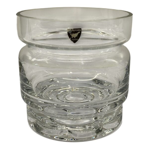 Orrefors Vas/Skål Glas Klar Modern Svensk Design Retro Vintage Konstglas