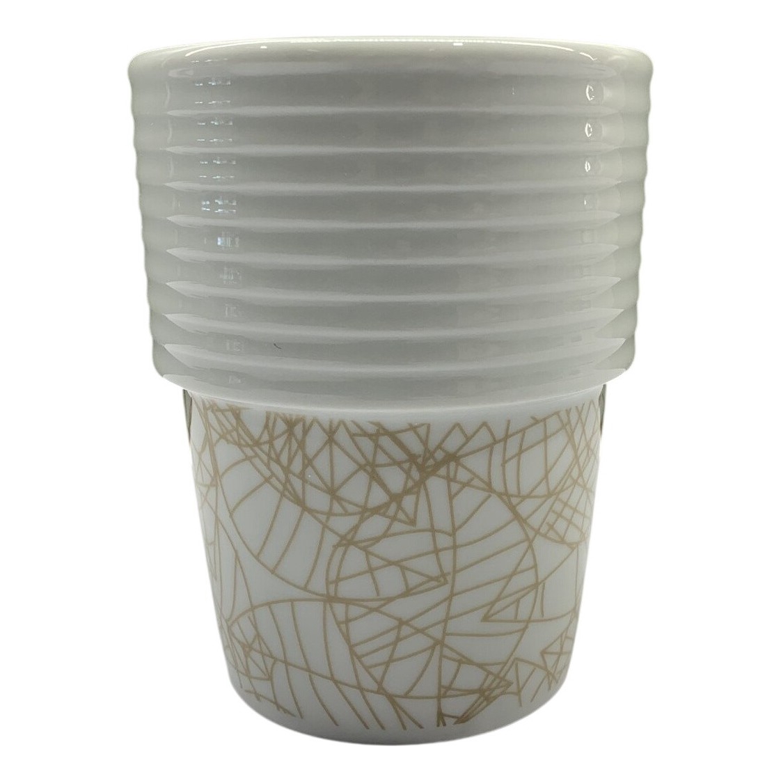 Rörstrand Filippa K Mugg Porslin Beige Vit Mönstrad Design Kaffekopp Samlarkopp