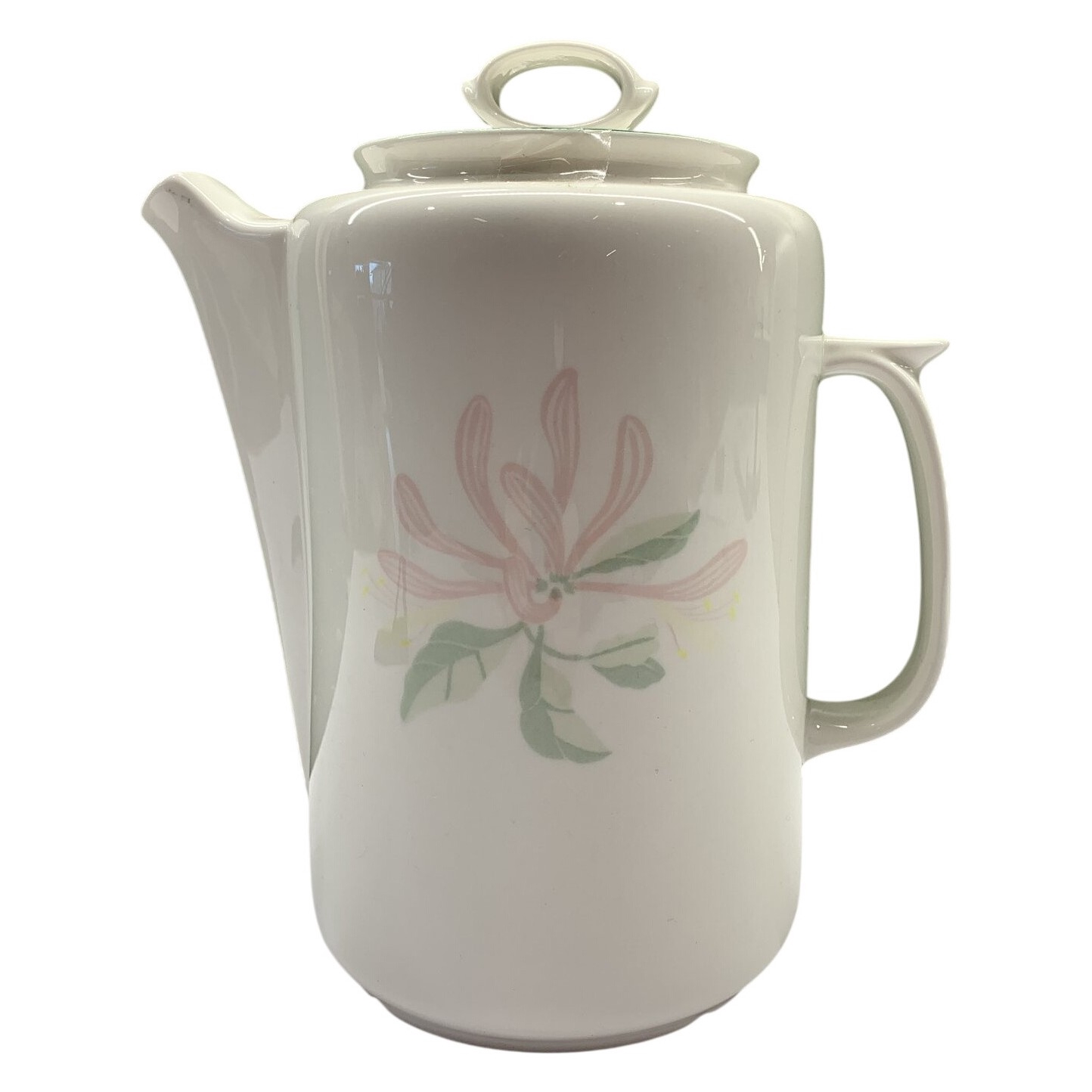 Gustavsberg Caprifolium Kaffekanna Lena Boÿe Bonechina Blommor Vit Rosa Grön