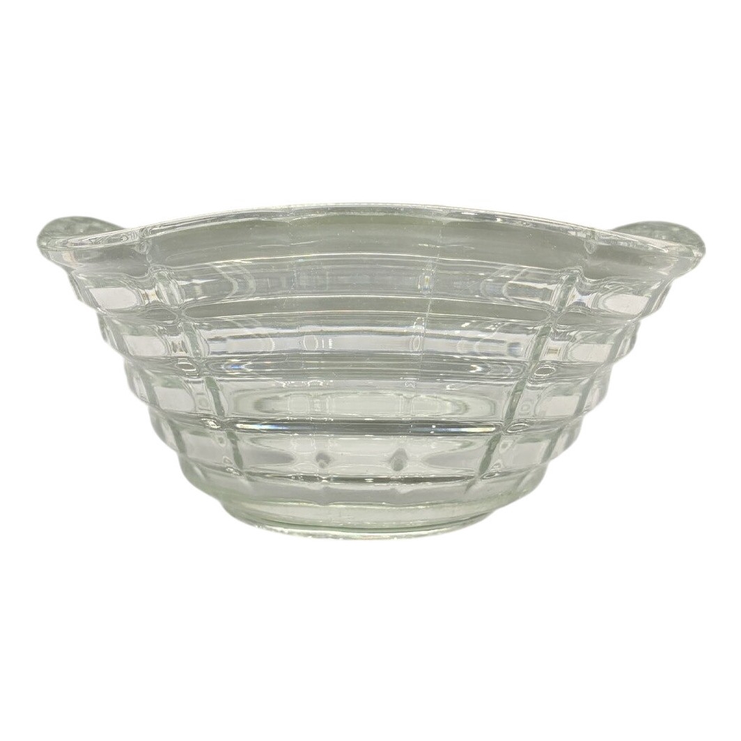 Glasskål Fyrkantig Klar Pressglas Retro Mönster Skål