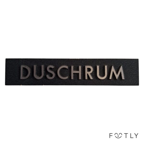 Vintage Skylt Duschrum Metall Svart Silver Dörrskylt Badrumsskylt Retro