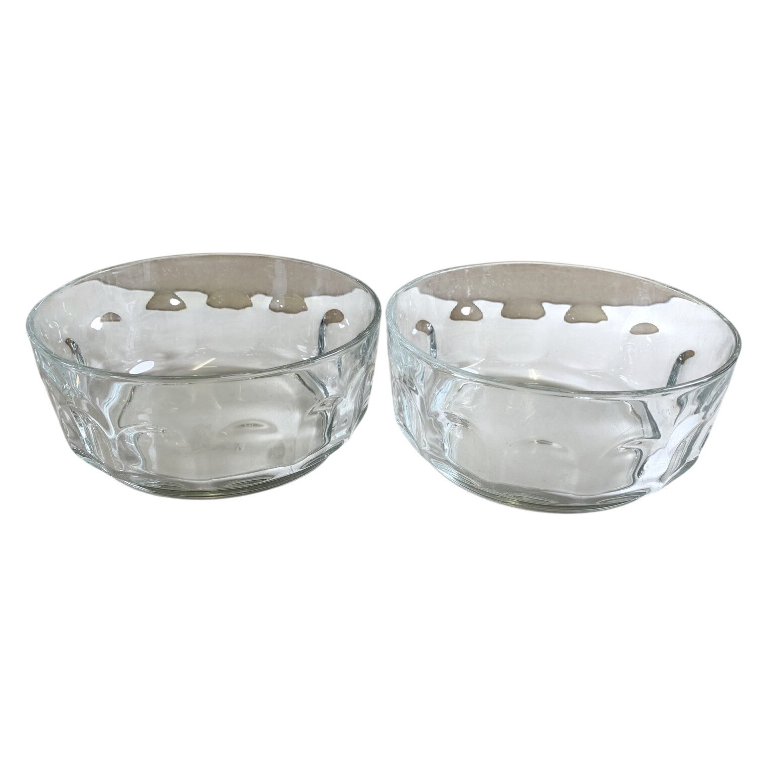 Arcoroc 2 st Glasskålar Pressglas Klar Franskt Glas Retro Skål France
