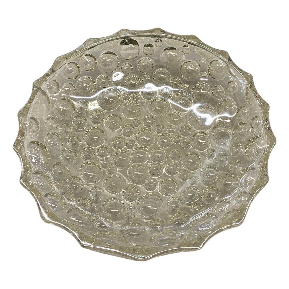 Skål Glas Bubblor Vintage Rund Dekorativ Retro Stil