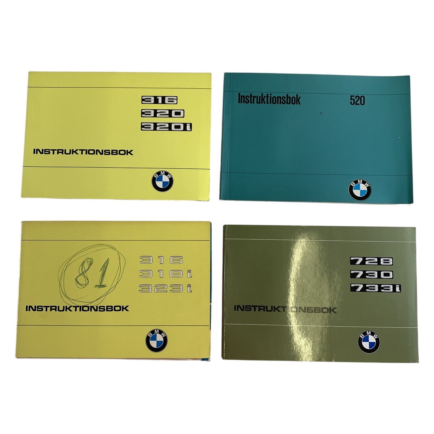 4 st BMW Instruktionsbok 316 320 320i 318i 323i 520 728 730 733i Manual