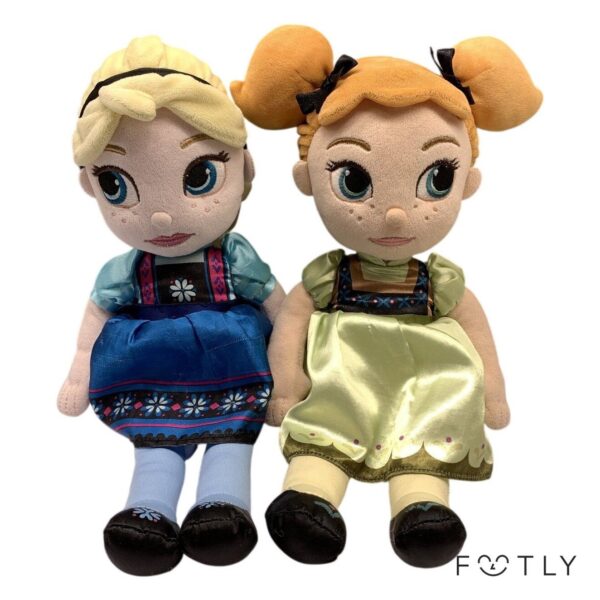 Disney Store 2 st Frost Dockor Elsa Anna Mjukdjur Plysch Blå Grön Barn Original