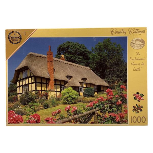 Falcon Country Cottages 1000 Bitar Pussel Stuga Blommor Landskap