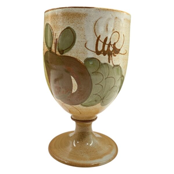 La Poterie Bägare på fot i Keramik France Vintage Handgjord Fransk Design Beige