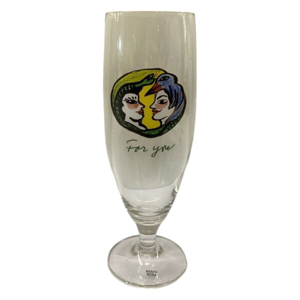 Kosta Boda Friendship Ölglas For You Ulrica Hydman Vallien UHV Glas på fot