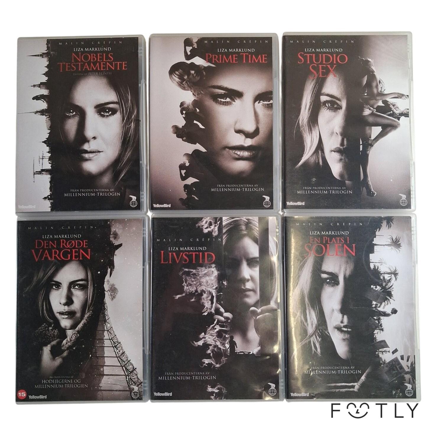 6 st Liza Marklund Annika Bengtzon DVD Nobels Testamente Prime Filmer DVD-Film