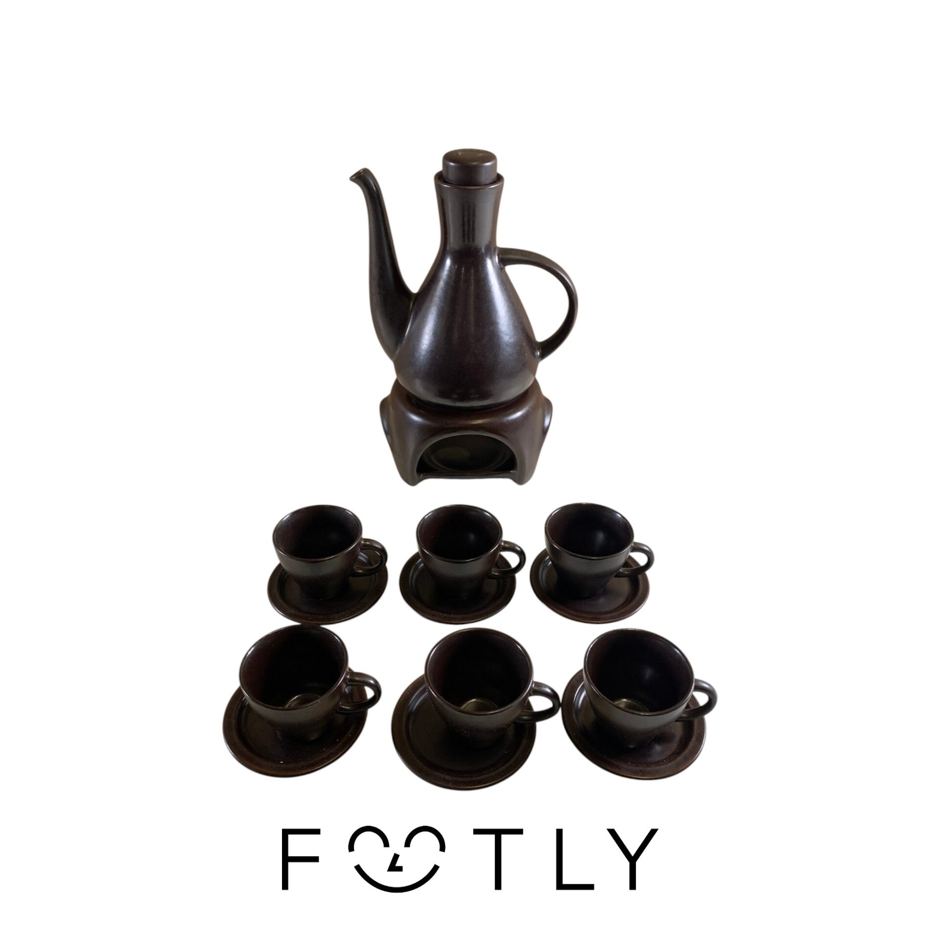 Chodziez Kajtek Kaffekanna Koppar Fat Värmarehållare 8-delar Vintage
