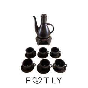 Chodziez Kajtek Kaffekanna Koppar Fat Värmarehållare 8-delar Vintage