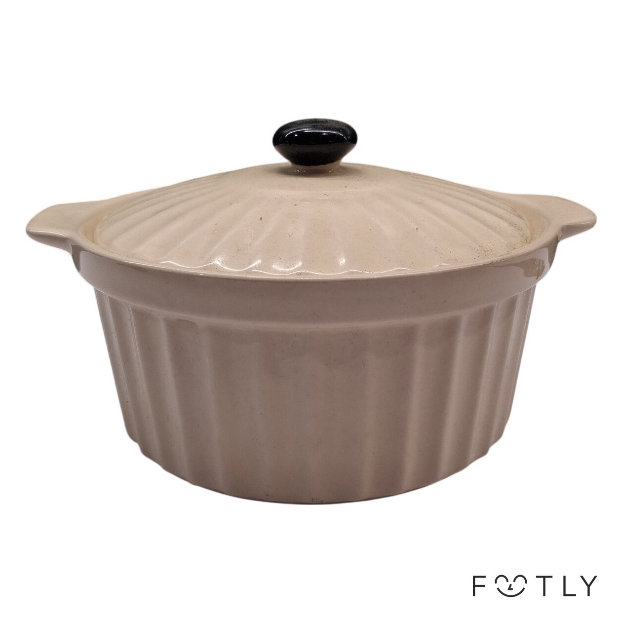 Gryta Med Lock Beige Keramik Ugnsform Matförvaring Food Safe Mikrovågsugn