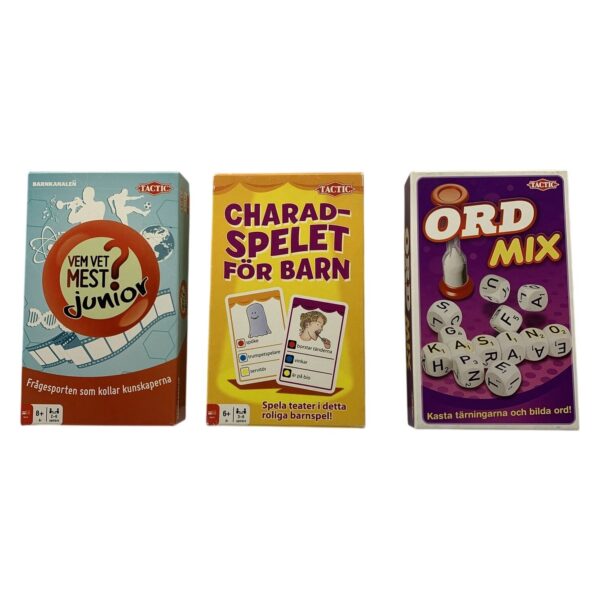 3 st Spel Vem Vet Mest Junior, Charadspelet För Barn, Ordmix Sällskapsspel Barn