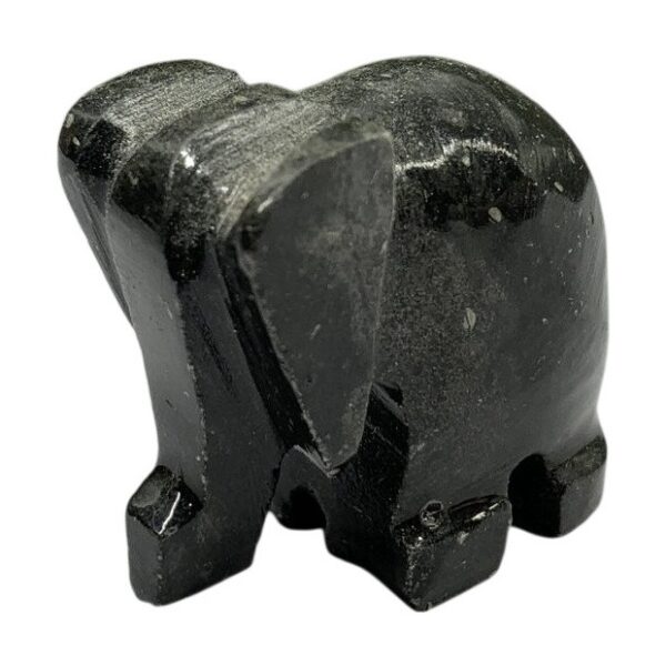 Miniatyr Elefant Figur Svart Sten Djur Skulptur Dekoration Ornament Elefantfigur