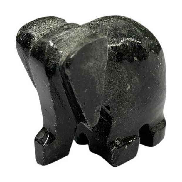 Miniatyr Elefant Figur Svart Sten Djur Skulptur Dekoration Ornament Elefantfigur
