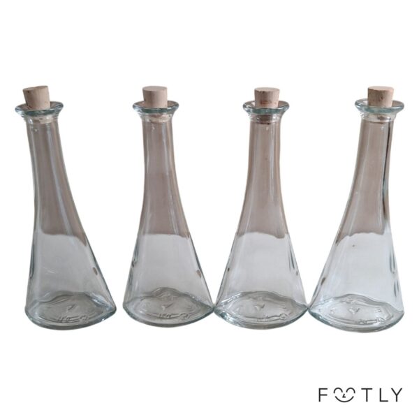 4 st Glasflaskor Med Kork Transparent Glasflaska Flaska Dekoration Förvaring