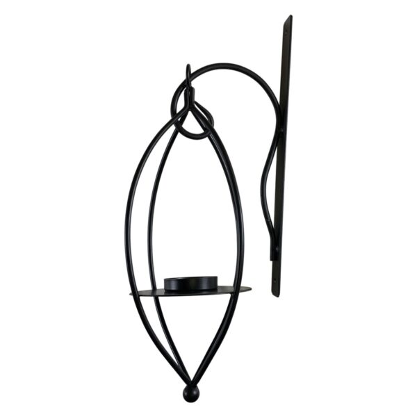 Väggljusstake Svart Metall Modern Design Ljushållare Inredning Smide