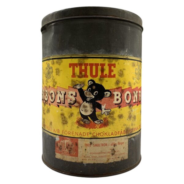 Thule Bonbons Plåtburk Smultron olika färger Chokladfabrik Stockholm Retro