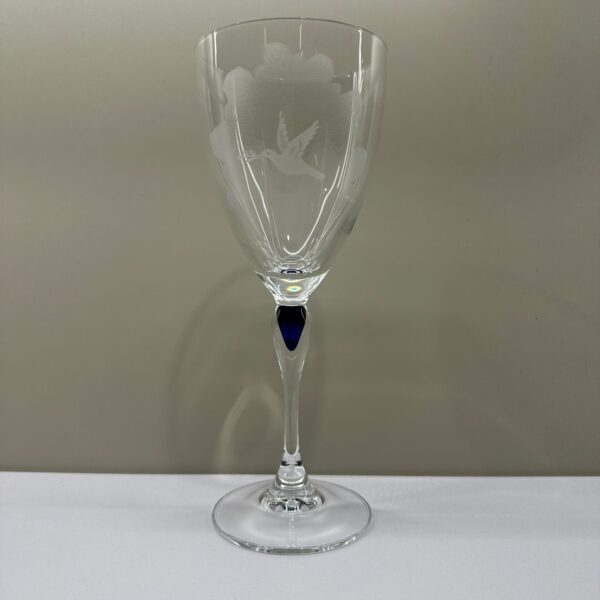 Kristall Vinglas Rödvin Venise Saphir Cristal D'Arques France Graverade L.K