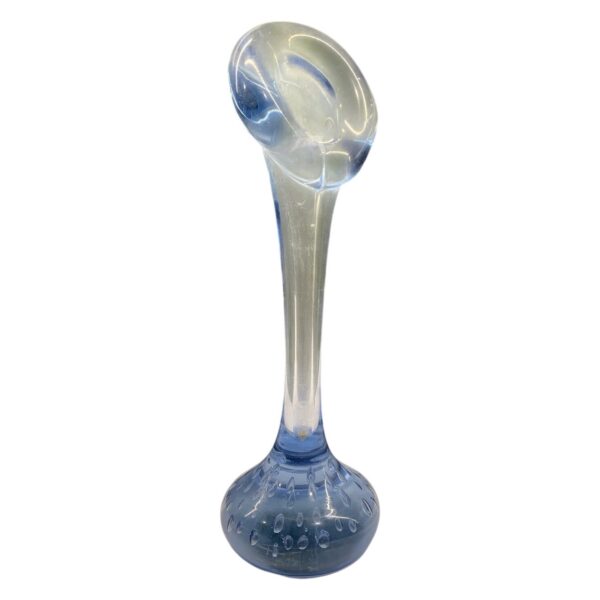 Hundbensvas Blå Glas Bubblor Vintage Dekorativ Konstglas Blomstervas 50/60-tal