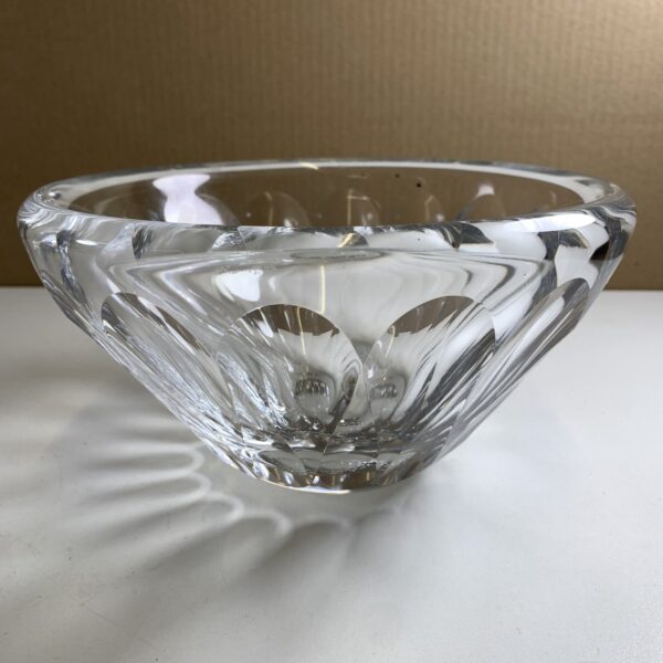 Kosta Skål Kristall Slipad Glas Klar Dekor Signerad Vintage Retro