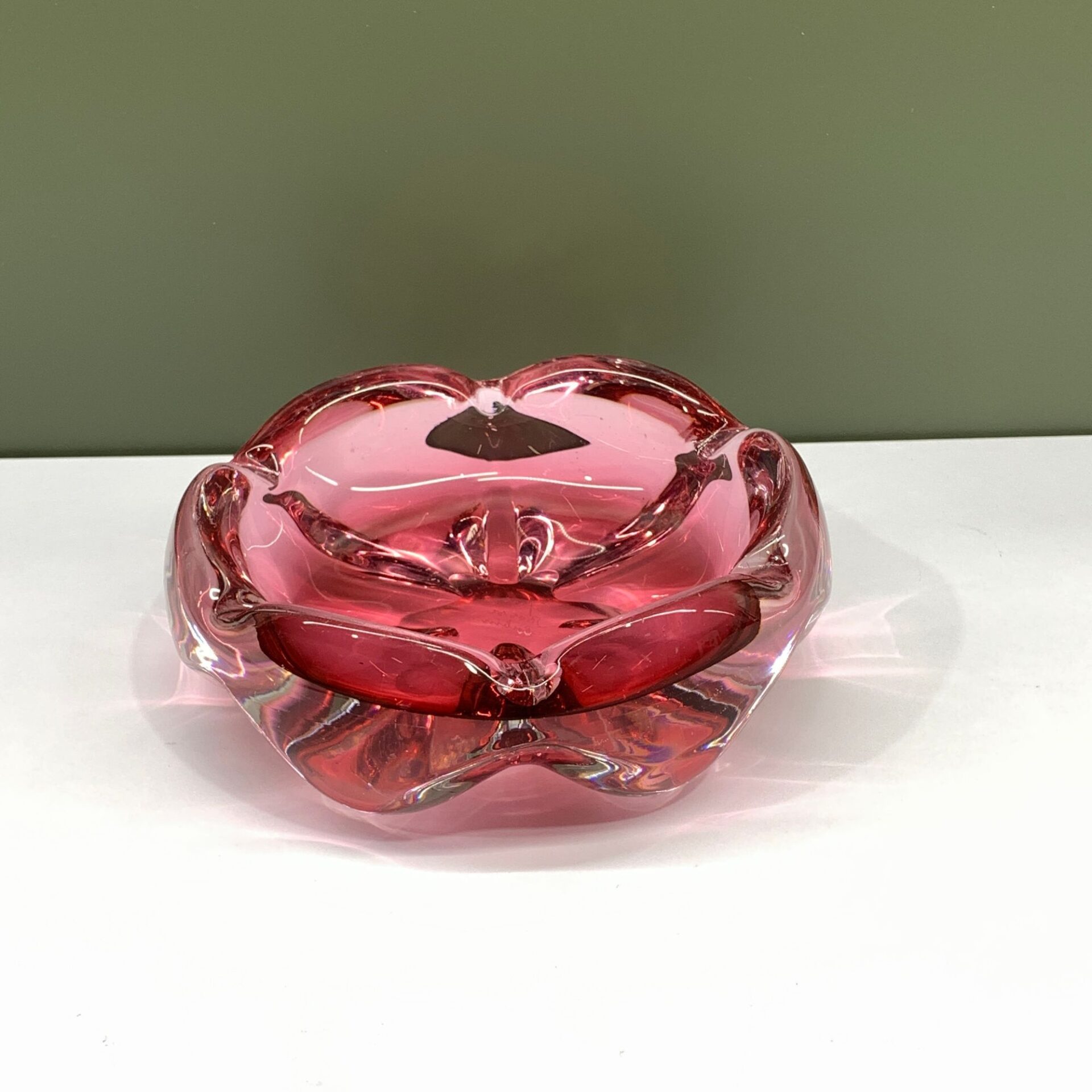 Åfors Bosse Rubin Glasskål Rosa 1,8kg Fat Retro