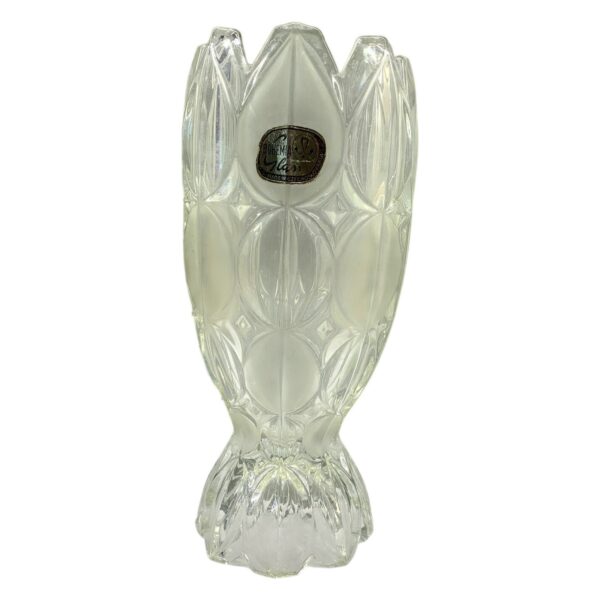 Bohemia Glas Vas Kristall Slipad Transparent Tjeckoslovakien Retro