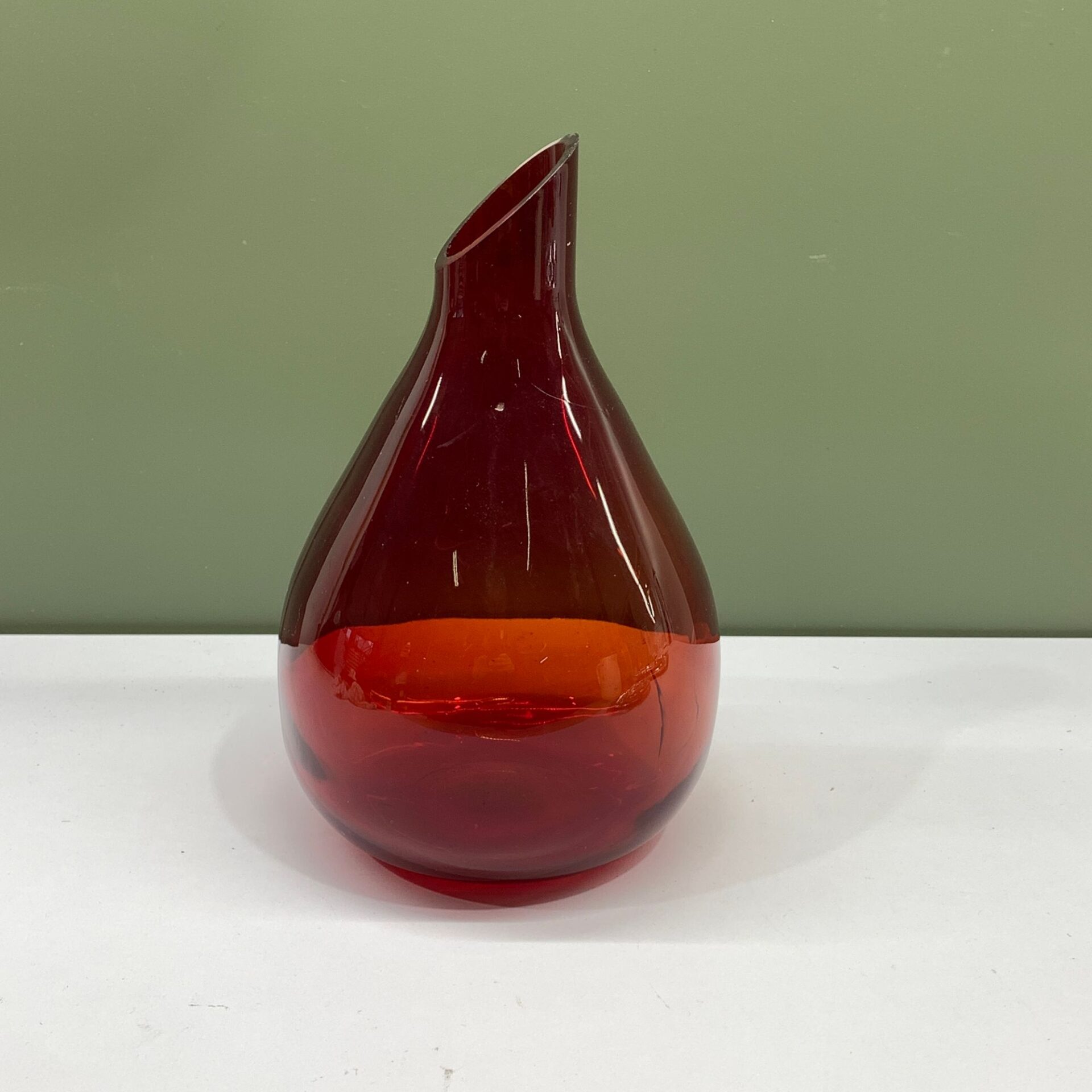 Vas Glas 25cm Glasvas Röd