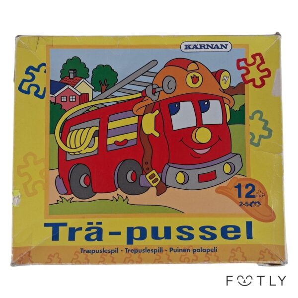 Kärnan Träpussel Brandbil 12 Bitar Barnspel Pussel Från 2 År Trä