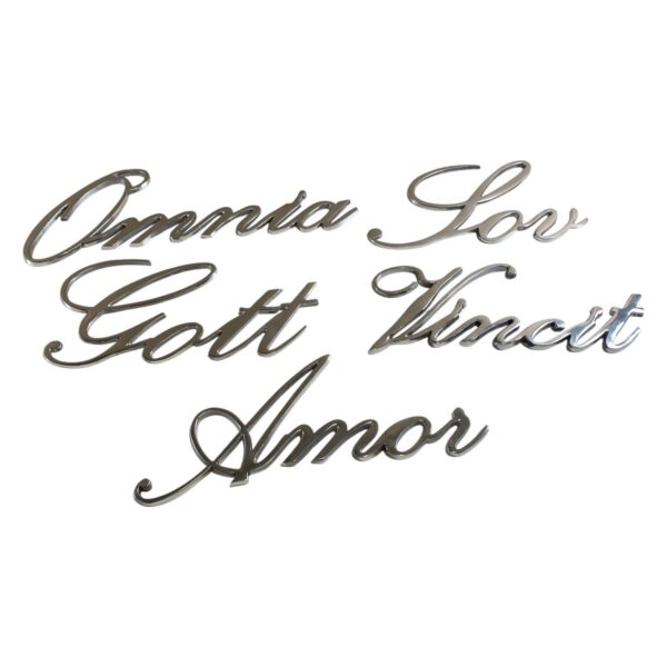 5 st Väggdekorationer Metall Omnia Vincit Amor Gott Lov Silver Retro