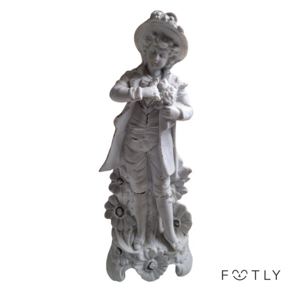 Figurin 8412 Porslin Vit Vintage Blomster Barn Skulptur Statyett