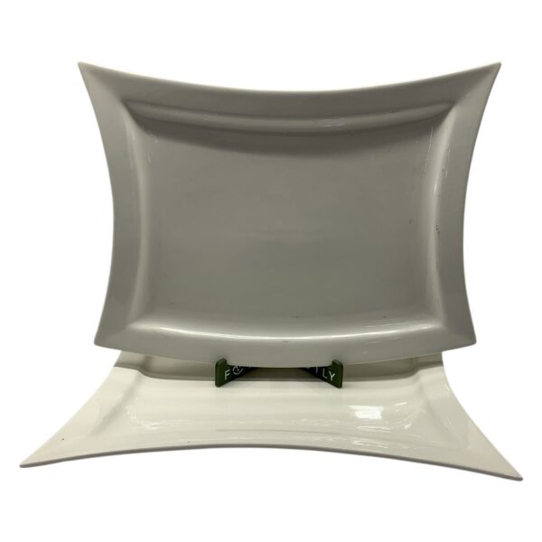 2 st Monsun Tallrikar Rektangulär Vit Design Carin Kry Porslin Serveringsfat