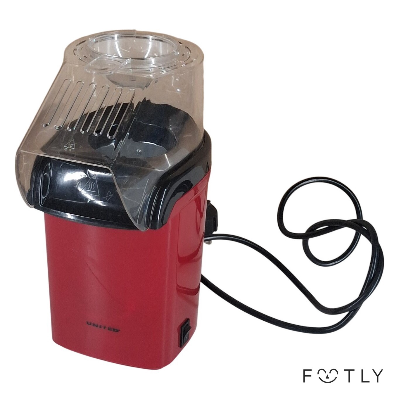 United PCM1200 Popcornmaskin 1200W Röd Svart Popcorn Maker Bordsmodell