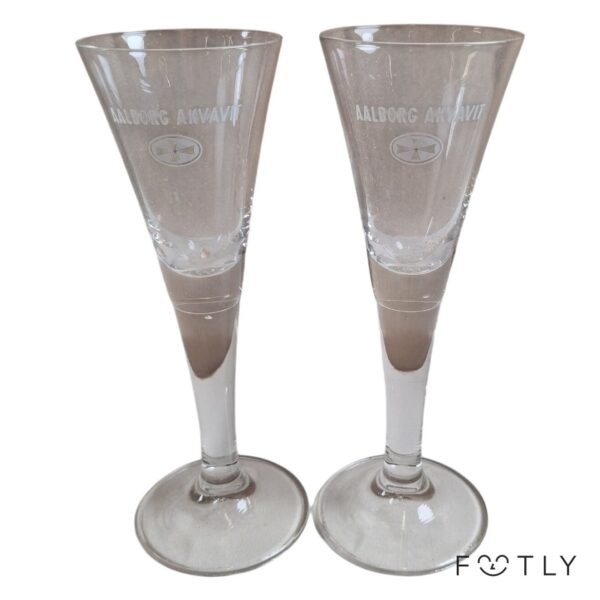 Aalborg Akvavit 2 st Snapsglas Glas Klar Drinkglas Shotglas Vintage Retro